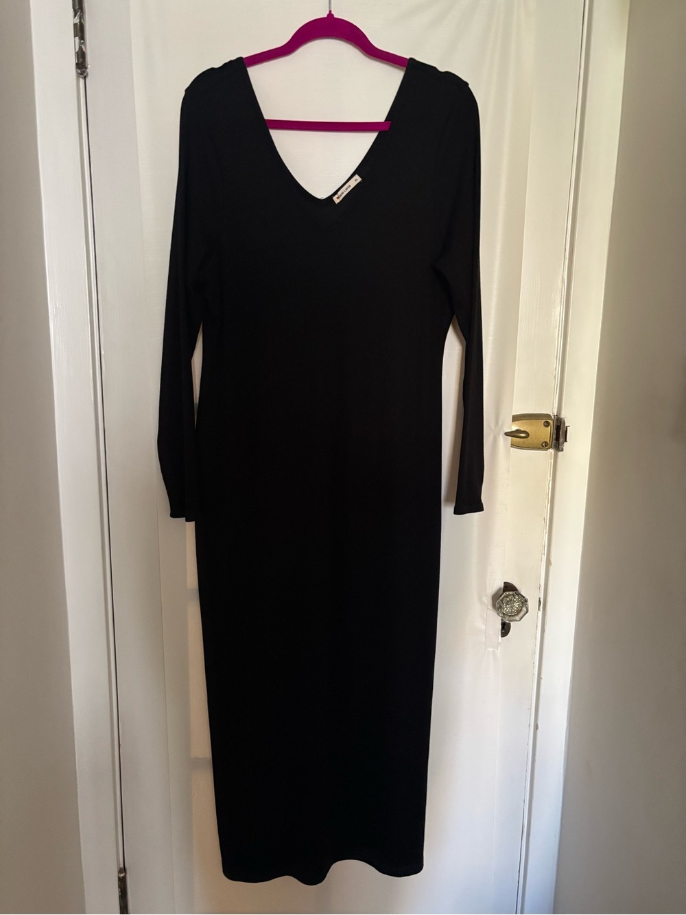 Marine Layer Black V-Neck Long Sleeve Maxi